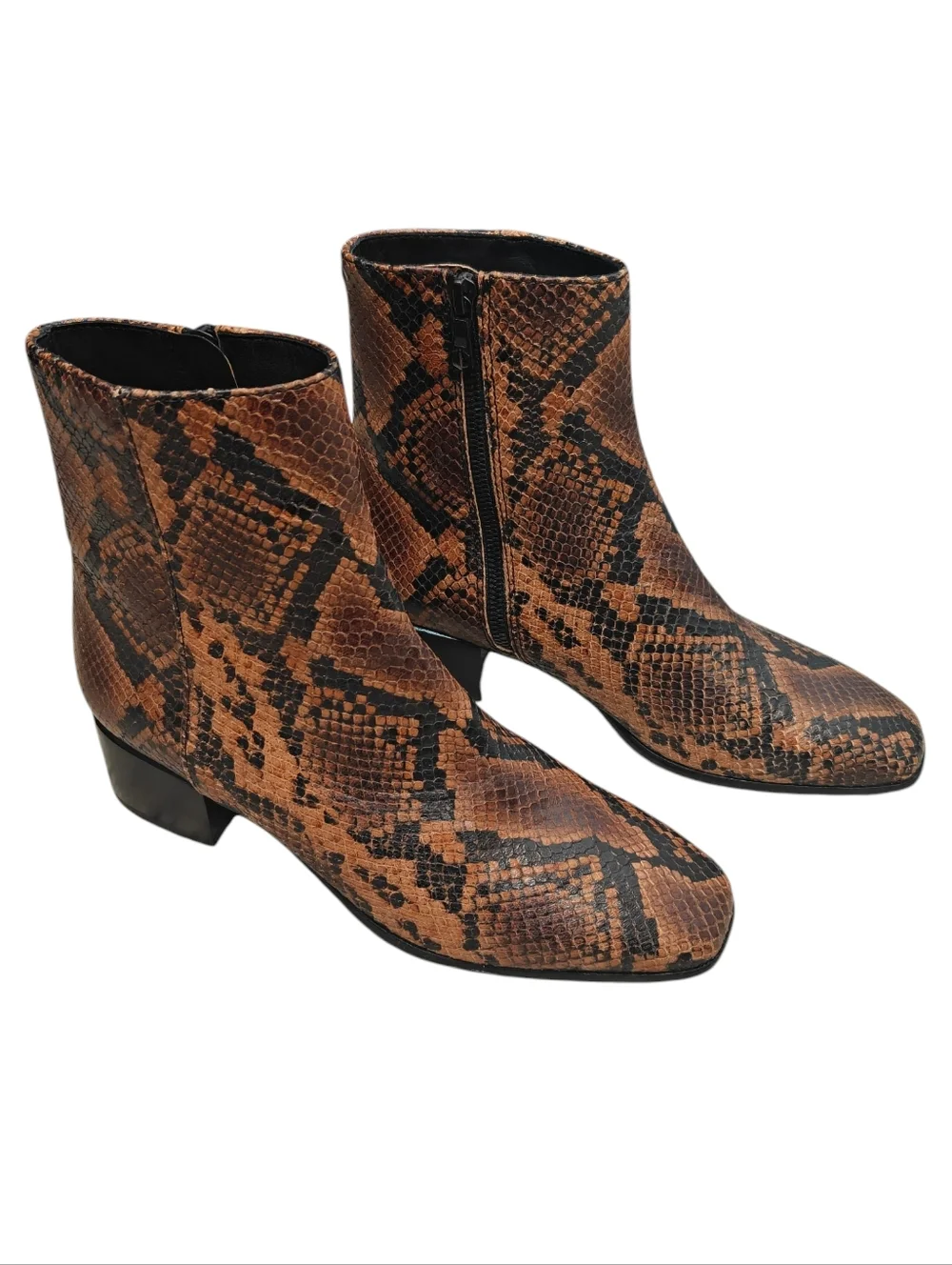 RAG & BONE NWOT Aslen Snake Embossed Boots in Golden Brown Size 38/8